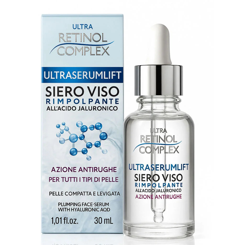 Siero Viso Rimpolpante All'Acido Ialuronico 30ml | Retinol Complex